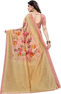 Stylish Peach Cotton Silk Saree With Blouse Piece For Women-thumb4