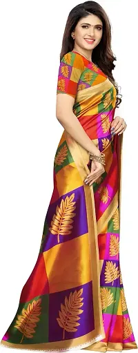 Stylish Multicoloured Cotton Silk Saree With Blouse Piece For Women-thumb3