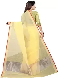 Stylish Yellow Art Silk Printed Saree With Blouse Piece For Women-thumb2