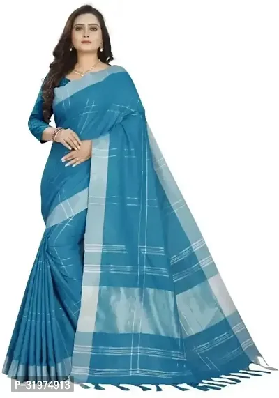 Stylish Blue Art Silk Printed Saree With Blouse Piece For Women-thumb0