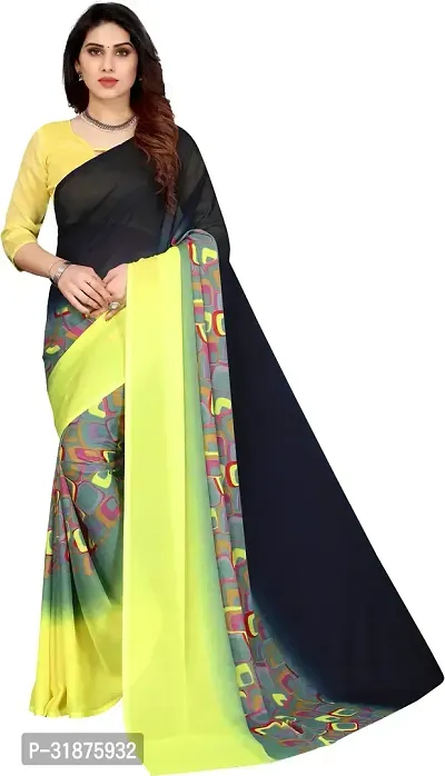 Stylish Black Art Silk Saree With Blouse Piece For Women-thumb0