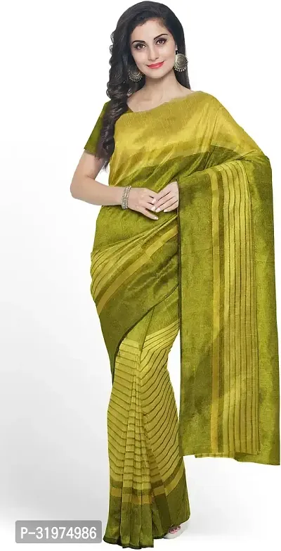 Stylish Yellow Cotton Silk Woven Design Saree With Blouse Piece For Women-thumb0