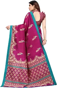 Stylish Wine Art Silk Saree With Blouse Piece For Women-thumb1