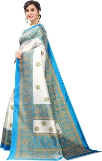 Stylish Teal Art Silk Printed Saree With Blouse Piece For Women-thumb2