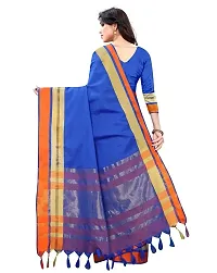 Stylish Blue Art Silk Saree With Blouse Piece For Women-thumb1