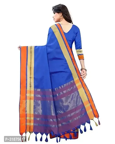 Stylish Blue Art Silk Saree With Blouse Piece For Women-thumb2