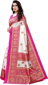 Stylish Pink Art Silk Saree With Blouse Piece For Women-thumb1