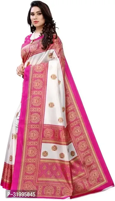 Stylish Pink Art Silk Saree With Blouse Piece For Women-thumb2