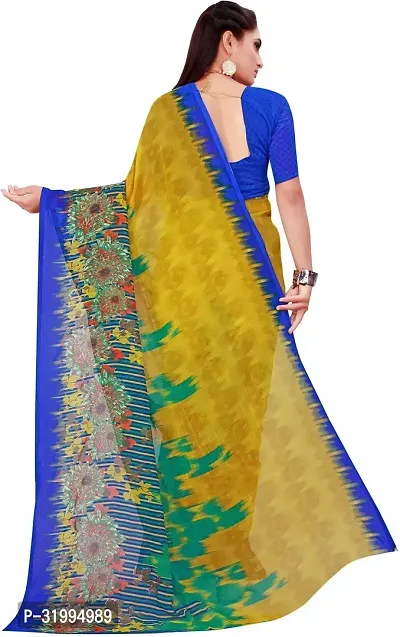 Stylish Multicoloured Georgette Saree With Blouse Piece For Women-thumb4