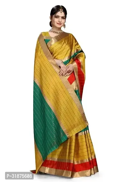 Stylish Multicoloured Art Silk Saree With Blouse Piece For Women-thumb2