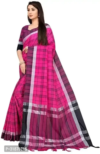 Stylish Pink Art Silk Saree With Blouse Piece For Women-thumb2