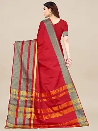 Stylish Red Art Silk Saree With Blouse Piece For Women-thumb1