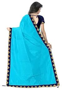 Stylish Blue Art Silk Saree With Blouse Piece For Women-thumb2