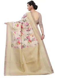 Stylish Beige Art Silk Saree With Blouse Piece For Women-thumb1