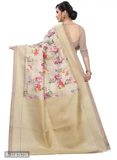 Stylish Beige Art Silk Saree With Blouse Piece For Women-thumb2