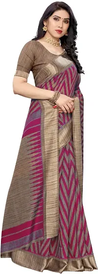 Stylish Multicoloured Cotton Silk Saree With Blouse Piece For Women-thumb3