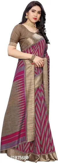 Stylish Multicoloured Cotton Silk Saree With Blouse Piece For Women-thumb4