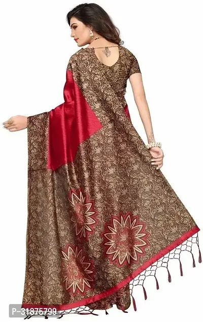 Stylish Maroon Art Silk Saree With Blouse Piece For Women-thumb2