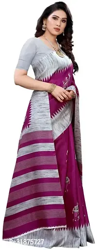 Stylish Purple Art Silk Saree With Blouse Piece For Women-thumb3