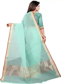 Stylish Turquoise Art Silk Saree With Blouse Piece For Women-thumb2