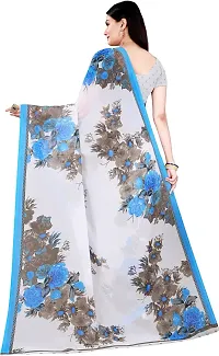 Stylish Multicoloured Georgette Printed Saree With Blouse Piece For Women-thumb2