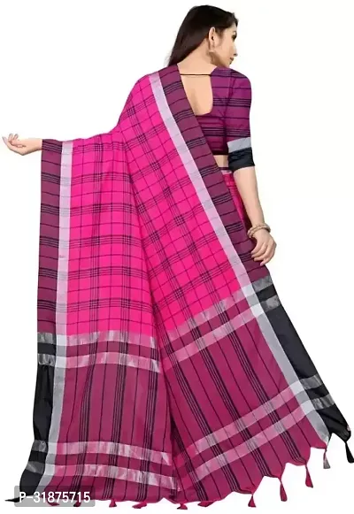 Stylish Pink Art Silk Saree With Blouse Piece For Women-thumb3