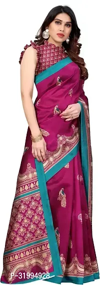 Stylish Wine Art Silk Saree With Blouse Piece For Women-thumb3