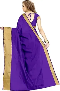 Stylish Lavender Cotton Silk Saree With Blouse Piece For Women-thumb2