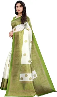 Stylish Green Art Silk Printed Saree With Blouse Piece For Women-thumb1