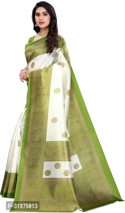 Stylish Green Art Silk Printed Saree With Blouse Piece For Women-thumb2