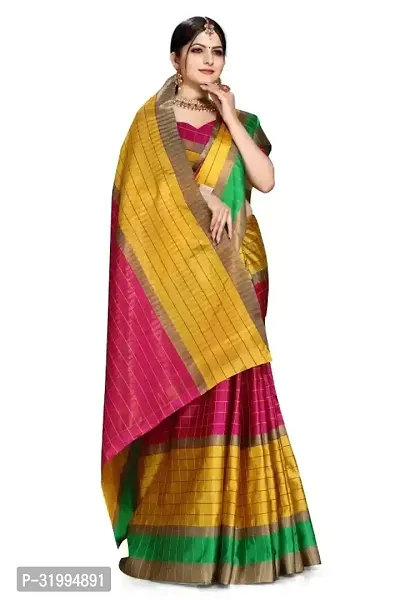 Stylish Multicoloured Art Silk Saree With Blouse Piece For Women-thumb3