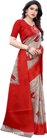 Stylish Multicoloured Cotton Silk Saree With Blouse Piece For Women-thumb5