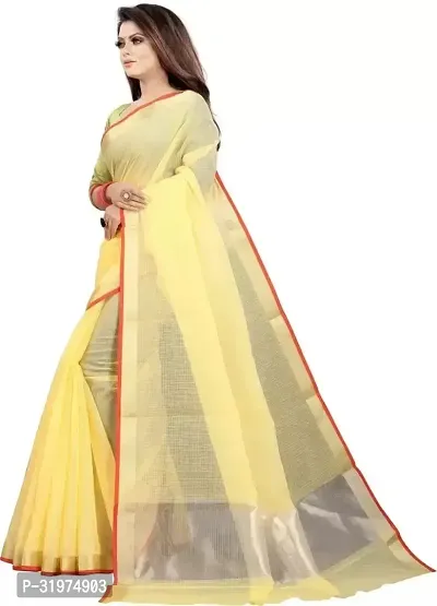 Stylish Yellow Art Silk Printed Saree With Blouse Piece For Women-thumb2