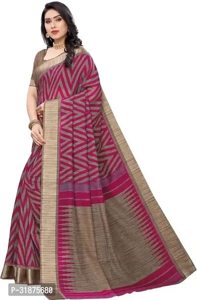 Stylish Multicoloured Cotton Silk Saree With Blouse Piece For Women-thumb3