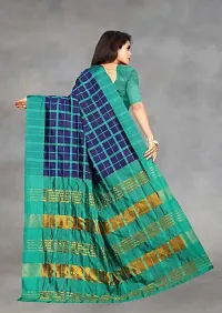 Stylish Navy Blue Art Silk Saree With Blouse Piece For Women-thumb2