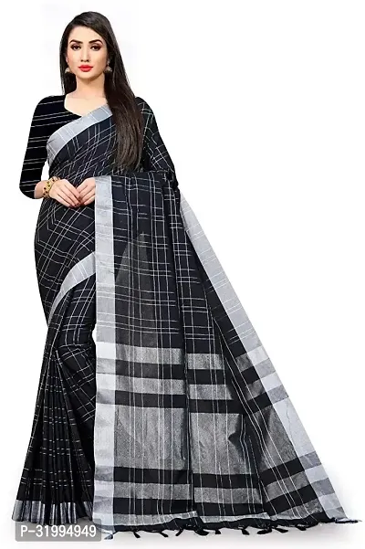 Stylish Black Art Silk Saree With Blouse Piece For Women-thumb0