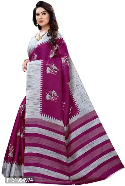 Stylish Purple Art Silk Saree With Blouse Piece For Women-thumb2