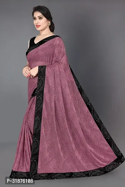 Stylish Purple Lycra Saree With Blouse Piece For Women-thumb5