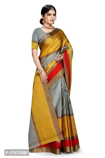 Stylish Multicoloured Art Silk Saree With Blouse Piece For Women-thumb2