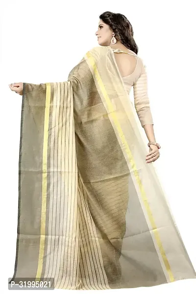 Stylish Beige Cotton Silk Saree With Blouse Piece For Women-thumb4