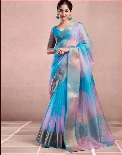 Elegant Poly Silk Saree with Blouse piece 