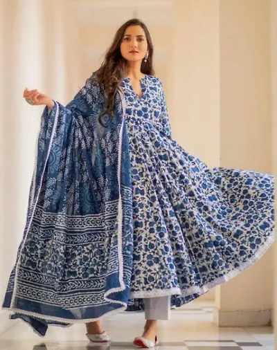 Fancy Georgette Gown With Dupatta For Women