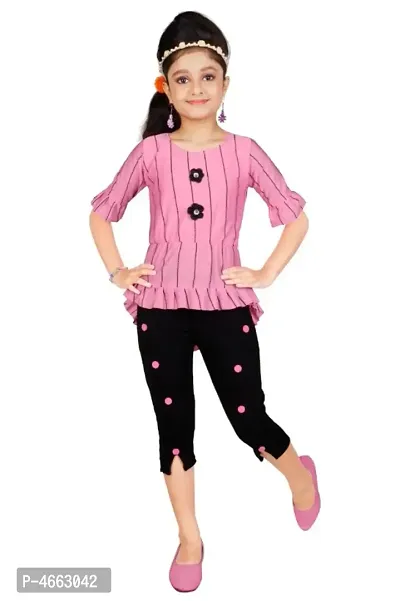 Girls Top Capri For Party Wear-thumb0