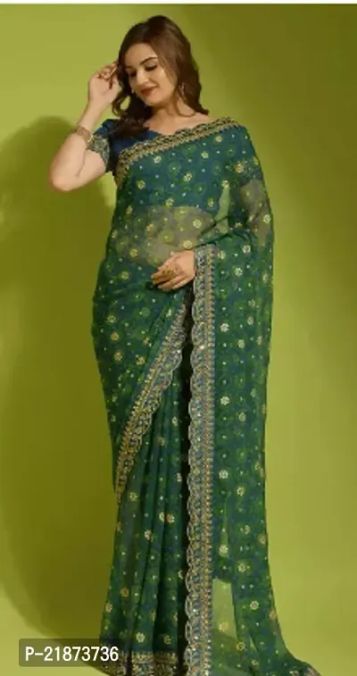 Fancy Imported Saree with Blouse Piece for Women-thumb0