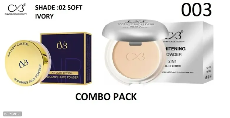 CVB AIR LIGHT POWDER 02 SHADE + CVB WHITENIG OIL CONTROL POWDER SHADE 03 {15+20G} COMBO PACK-thumb0