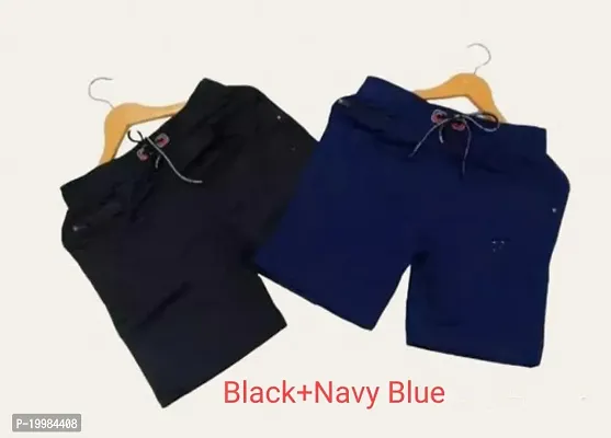 SHORT PANTS BLACK+NAVY BLUE