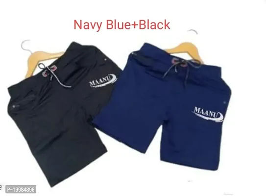 NAVY BLUE+BLACK SHORTS FOR MEN