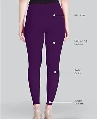 Stylish Blue Cotton Solid Leggings For Women-thumb1