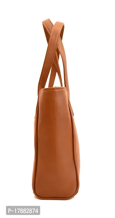 Stylish Brown PU Solid Tote Bags For Women-thumb2