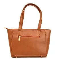 Stylish Brown PU Solid Tote Bags For Women-thumb2